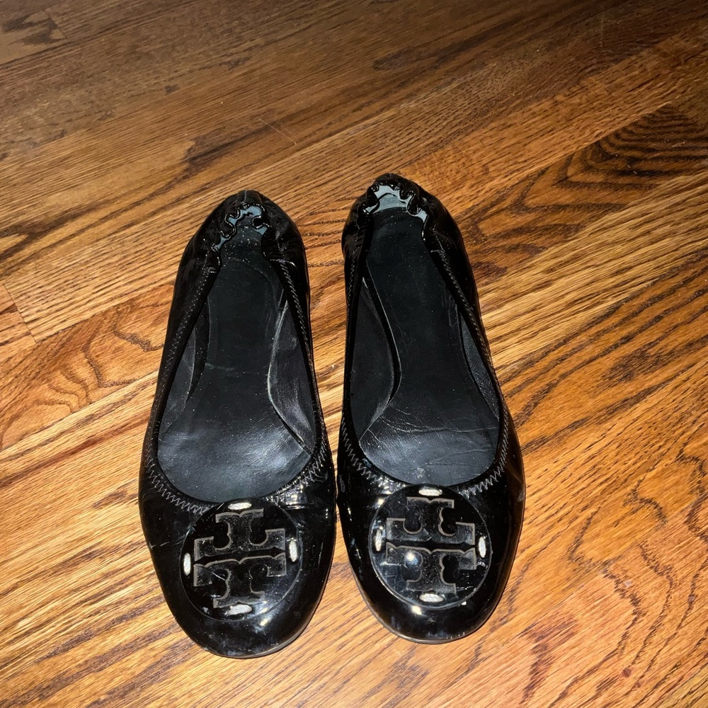 Tory Burch Patent Black Ballet Flats